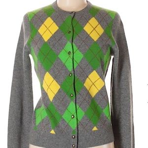 J. Crew Gray Argyle Print Sweater